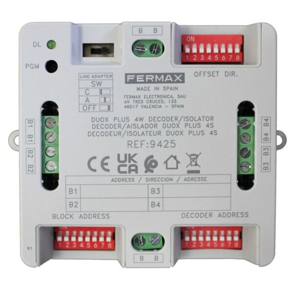 FERMAX - Decoder de planta de 4 salidas DUOX PLUS 4S montaje en carril DIN4 - Imagen 2