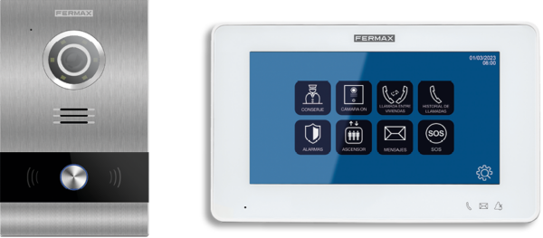 FERMAX - Kit video IP Meet 1L, Placa Milo y Monitor Neo 7" blanco