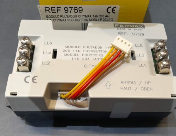 FERMAX - MODULO PULSADOR CITYMAX 1+NEUTRO 203 AGUAMAR - Imagen 2