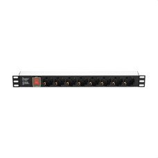KEYNET SYSTEMS - Regleta 19" 1U 8 tomas DIN on/off carcasa aluminio