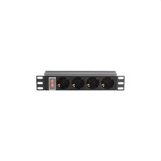 KEYNET SYSTEMS - Regleta 10" 1U 4 tomas DIN on/off carcasa aluminio