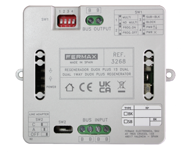 FERMAX - Regenerador DUAL DUOX PLUS 1S instalación atornillada o en carril DIN - Imagen 2