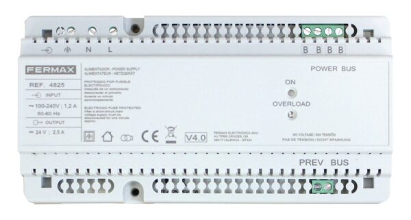 FERMAX - Alimentador + filtro DIN10 24VDC 2,5A para alimentar diferentes equipos DUOX PLUS - Imagen 2