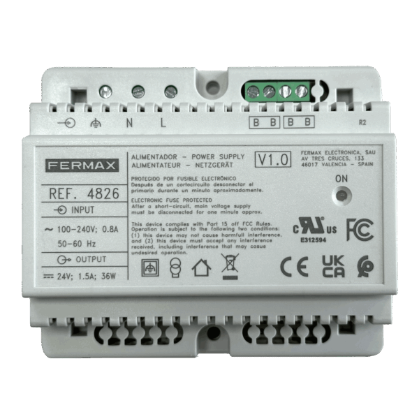 FERMAX - Alimentador + filtro DIN6 24VDC 1,5A - Imagen 2