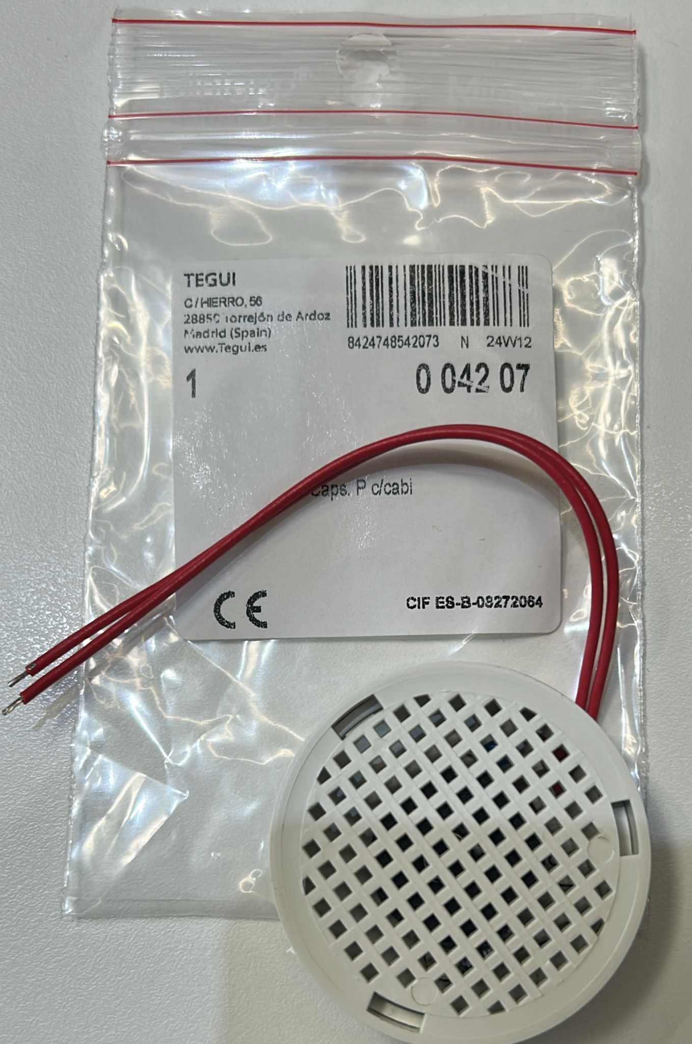 TEGUI - Conjunto cápsula placa con cables