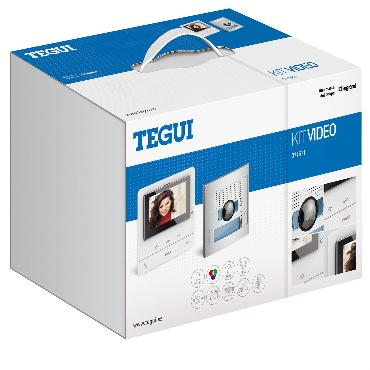 TEGUI - Kit vídeo 1 vivienda 2 hilos, placa SFERA NEW HQ y monitor Classe 100 básico - Imagen 3