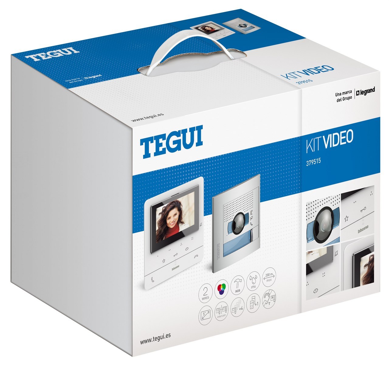 TEGUI - Kit vídeo 1 vivienda 2 hilos, placa SFERA NEW HQ y monitor Classe 100 avanzado - Imagen 3