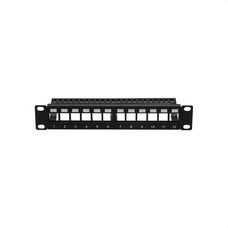 KEYNET SYSTEMS - Panel de parcheo 10" vacío bastidor fijo UTP 12 puertos 1U espacio escritura