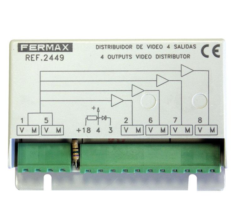 FERMAX - Distribuidor video para 4 monitores 2/4 salidas - Imagen 2