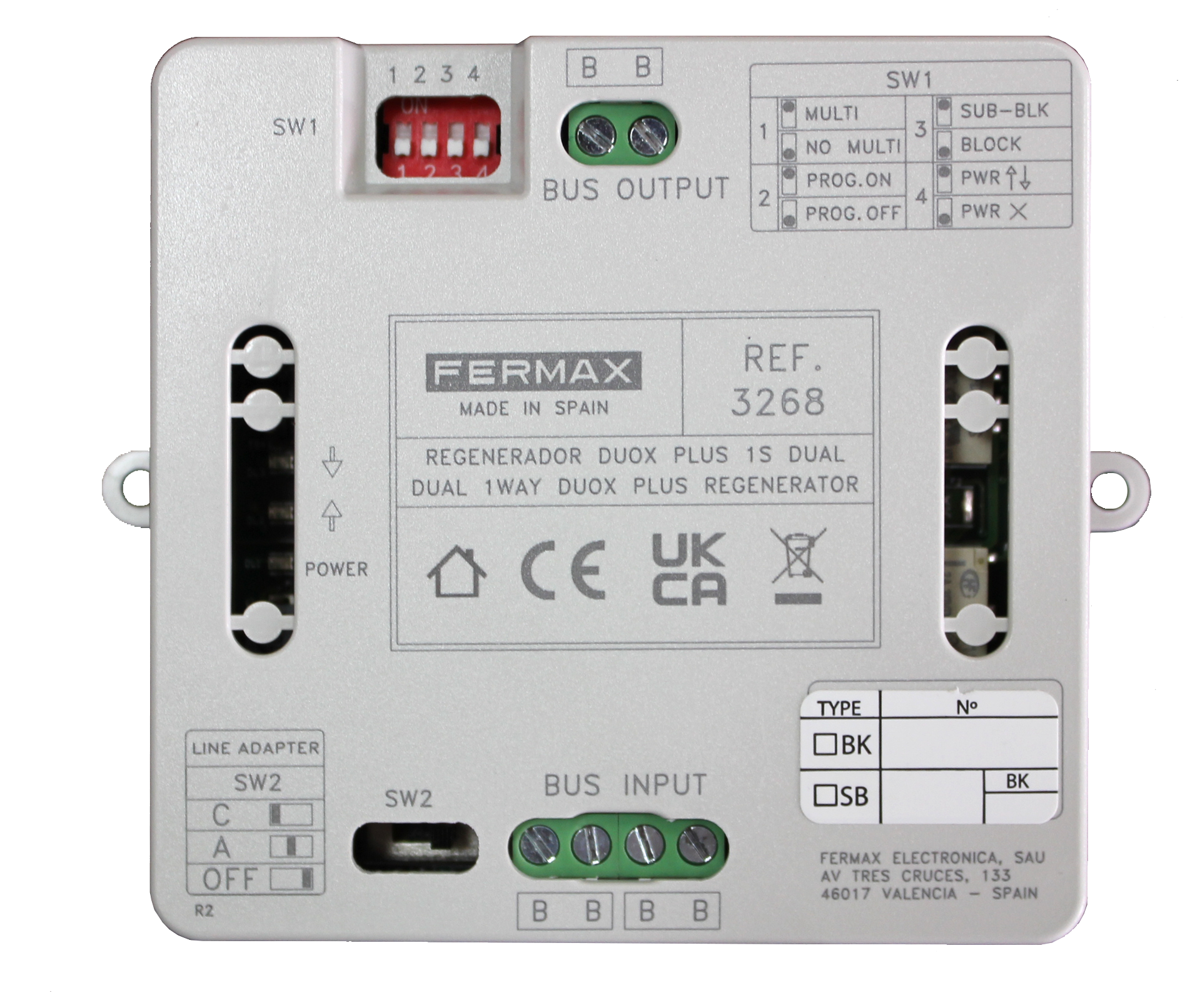 FERMAX - Regenerador DUAL DUOX PLUS 1S instalación atornillada o en carril DIN - Imagen 2