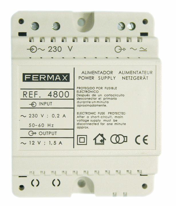 FERMAX - Alimentador 12VAC/1,5A DIN4 - Imagen 2