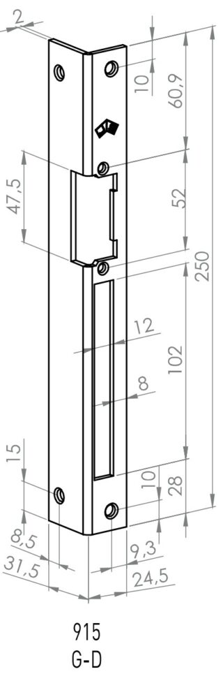 JIS - FRONTAL ANGULO 915 GRIS I. /