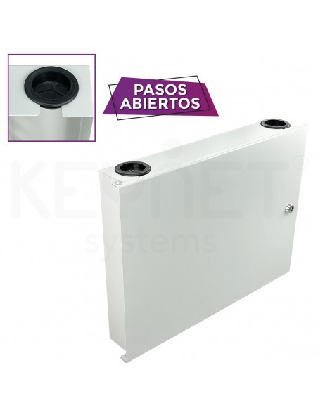 KEYNET SYSTEMS - Caja empalme-distribución 2 puertos paso 2 puertos acometidas 12 puertos SC + 12f metal 275x225x55mm