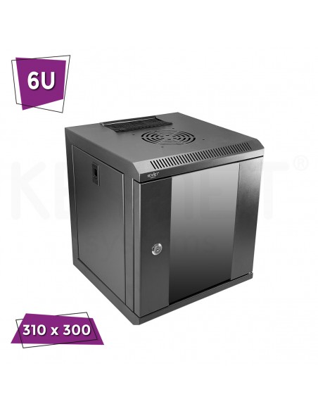 KEYNET SYSTEMS - Rack 10" pared 6Ux312x300mm incluye bandeja + panel 12 puertos vacío - Imagen 2