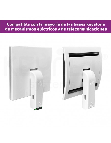 KEYNET SYSTEMS - Adaptador 90º con fijación para mecanismos Keystone. Incluye adaptador SC/APC antipolvo - Imagen 5