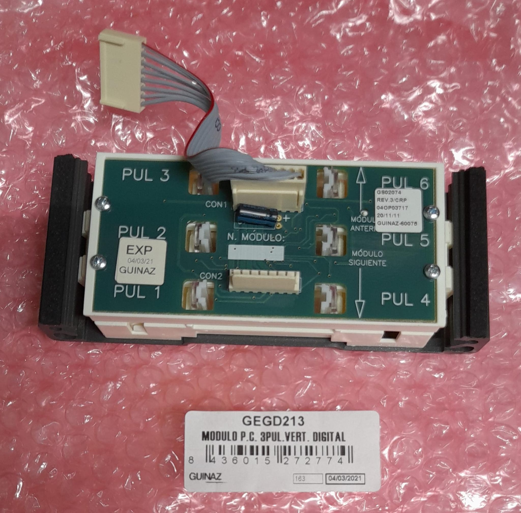 GUINAZ - Módulo digital 3 pulsadores vertical - Imagen 2