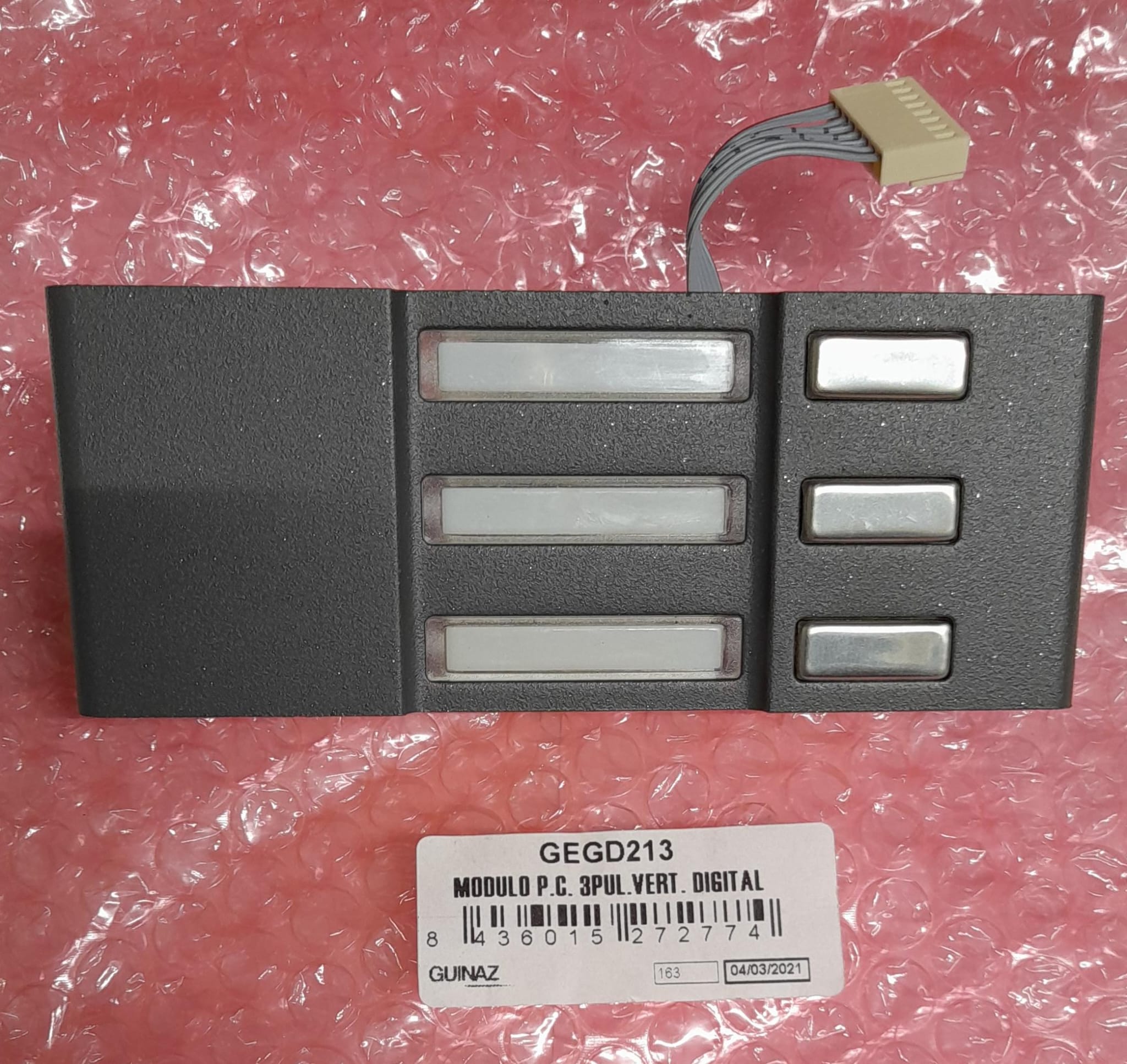 GUINAZ - Módulo digital 3 pulsadores vertical