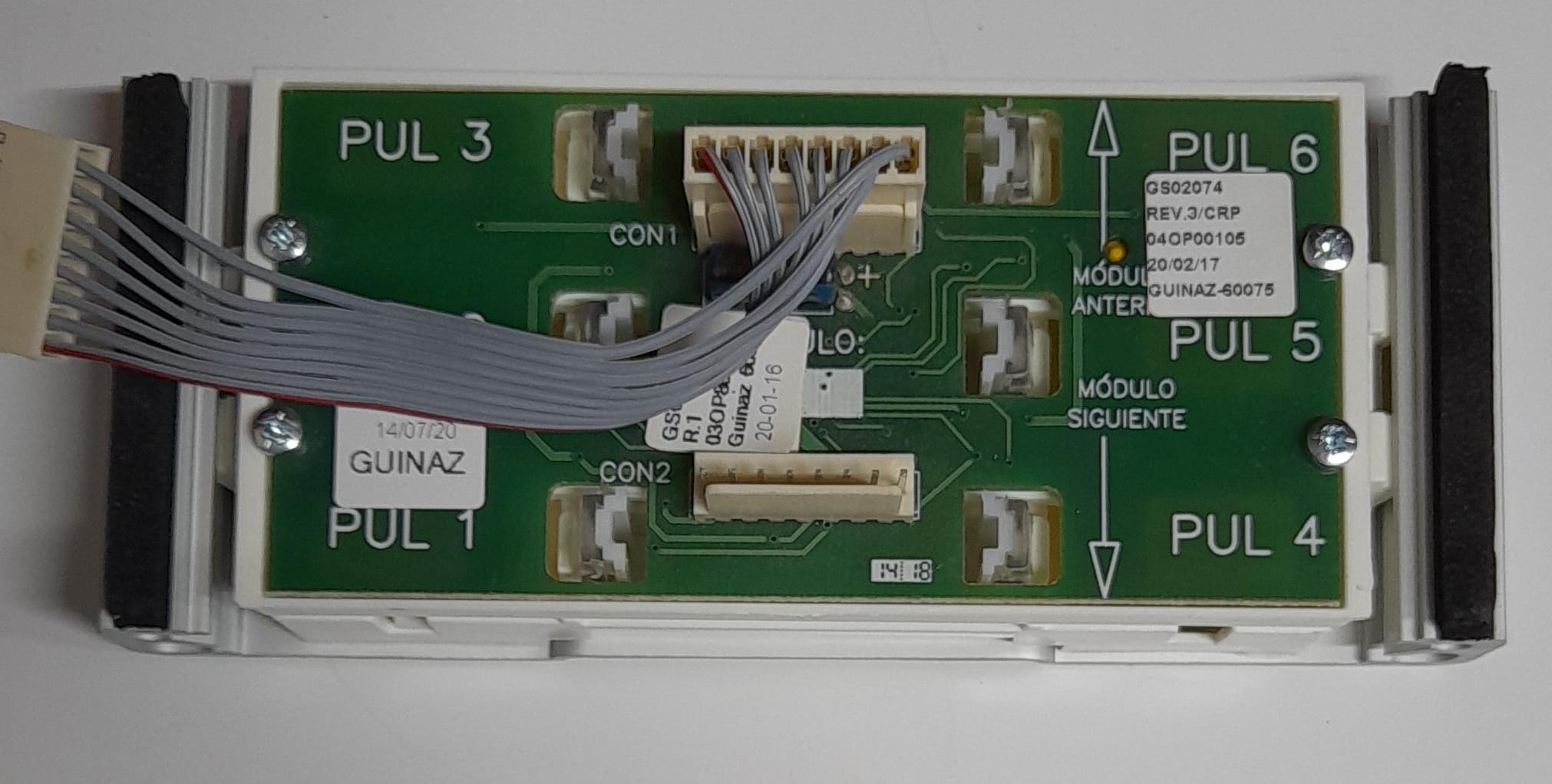 GUINAZ - Módulo digital 3 pulsadores vertical Aluminio - Imagen 2