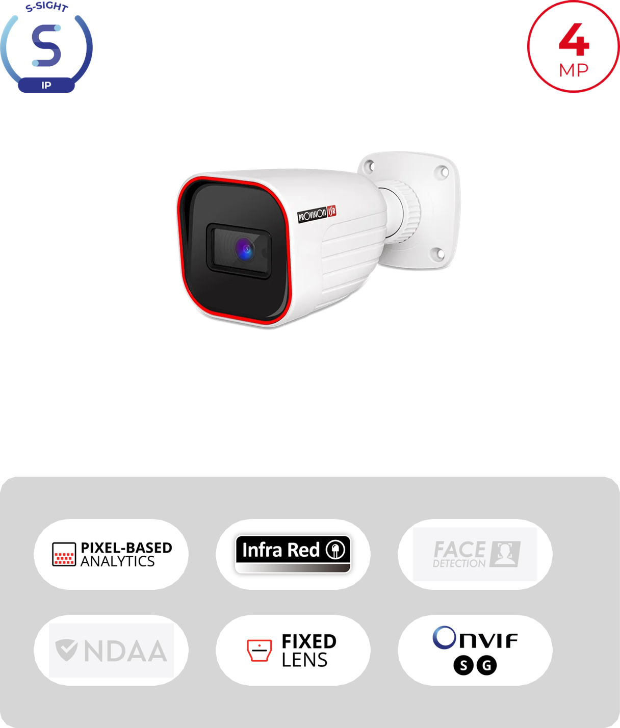 PROVISION - Tubular IP S-SIGHT 4MP IR20m 2.8mm