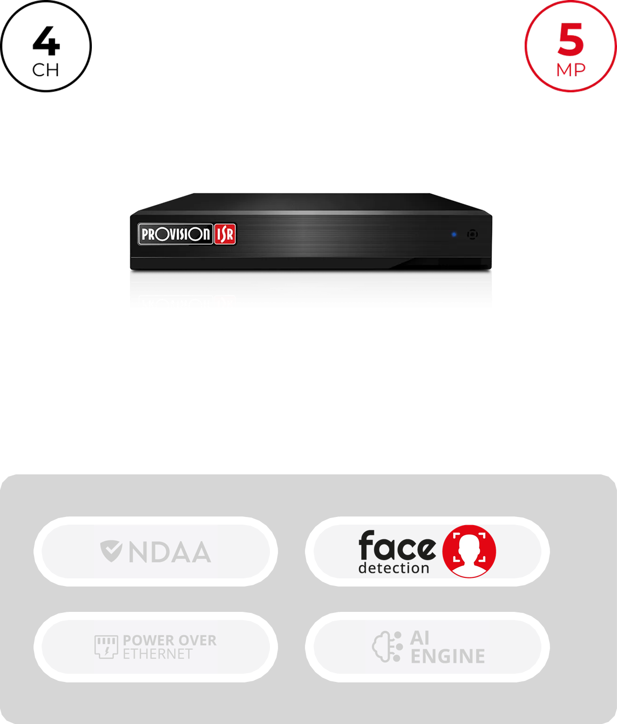 PROVISION - NVR 4CH 40Mbps 5MP H265 1HDMI - Imagen 3