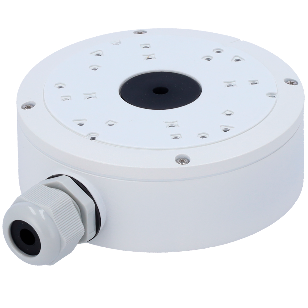 SAFIRE - Caja de conexiones Safire Smart Para cámaras domo. Apto para uso exterior IP66. Instalación en techo o pared. Diámetro de la base 117.9 mm.Pasador de cables.46.5 (Al) x 117.9 (Ø) mm