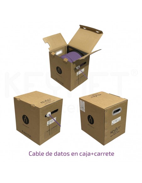 KEYNET SYSTEMS - Cable Cat6 U/UTP BC 23AWG-0,54mm LSZH Cca-s1a,d1,a1 violeta (Carrete en caja 305m) - Imagen 2