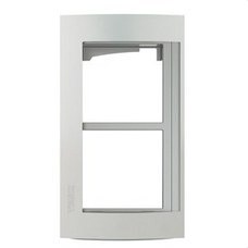 BTICINO - Soporte con 2 módulos acabado Allmetal