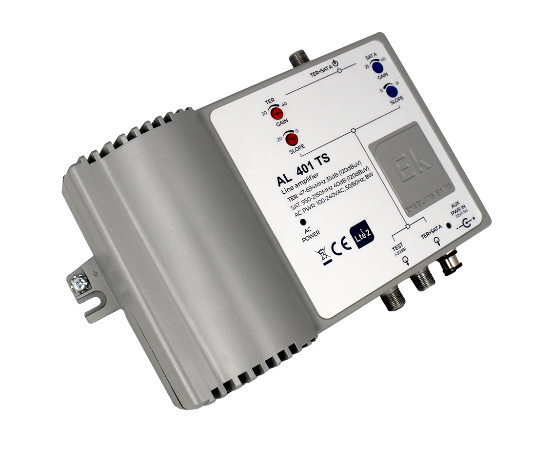 EKSELANS BY ITS - Amplificador de línea TER + SAT. 1 entradas: TER + SAT (47-694 / 950-2150 MHz). G: 40 dB (TER) / 40 dB (SAT) - Imagen 2