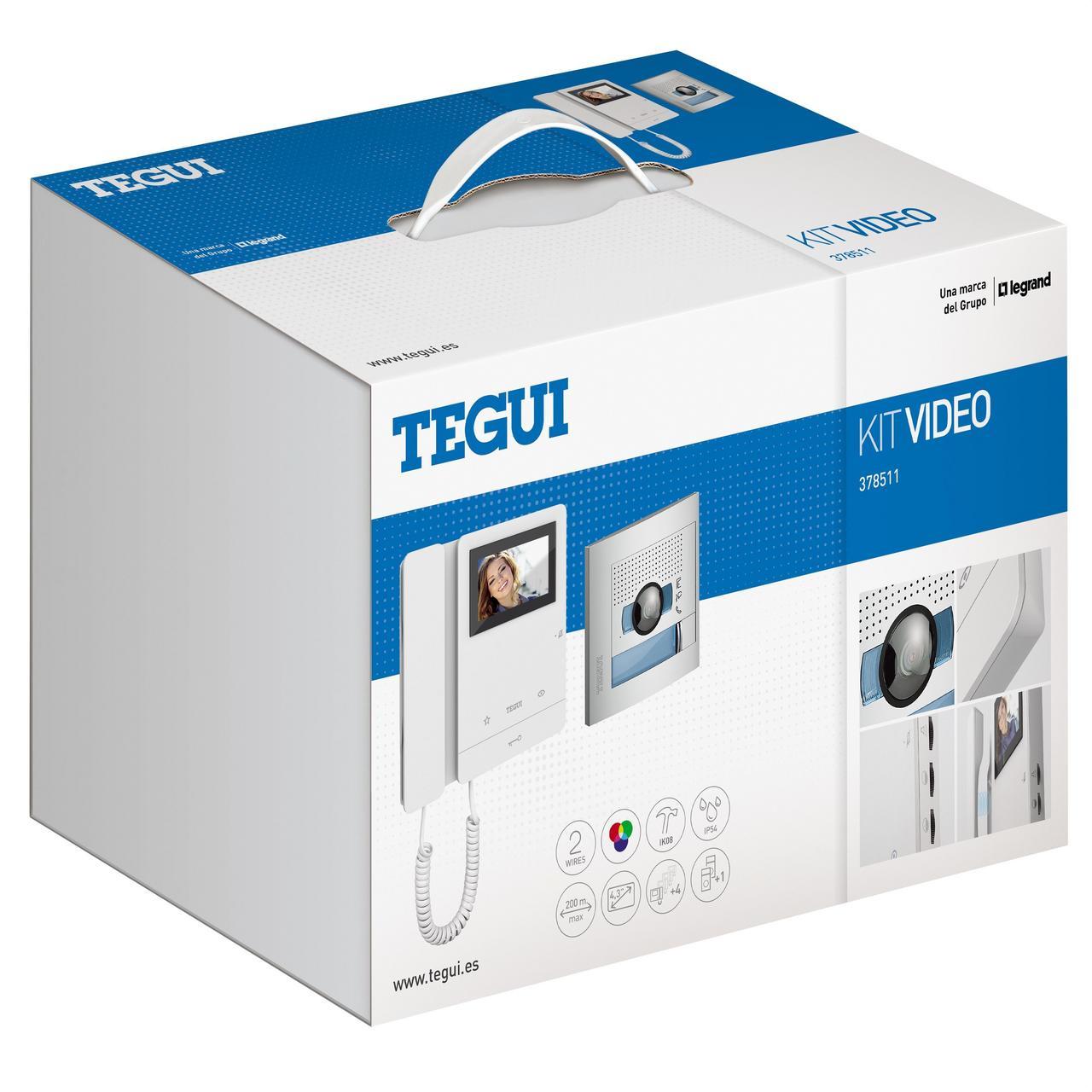 TEGUI - Kit video 1 vivienda 2 hilos, placa SFERA NEW HQ y monitor SERIE 8 - Imagen 3