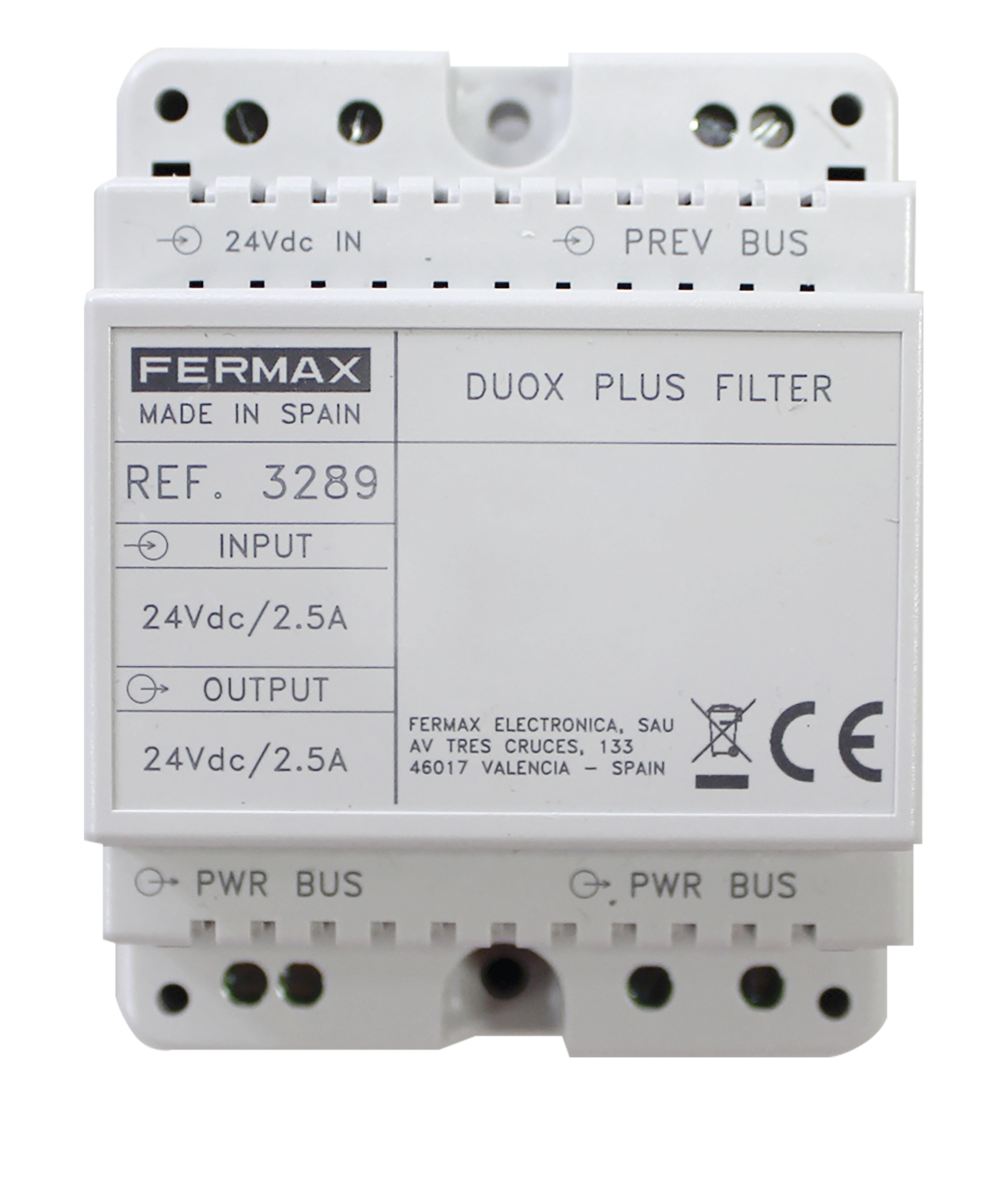 FERMAX - Filtro DUOX PLUS 24VDC carril DIN-4 - Imagen 2