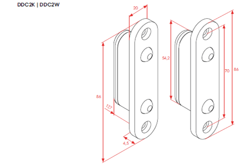 O&C - Contacto Puertas 24V AC/DC NEGRO 86mm - Imagen 2