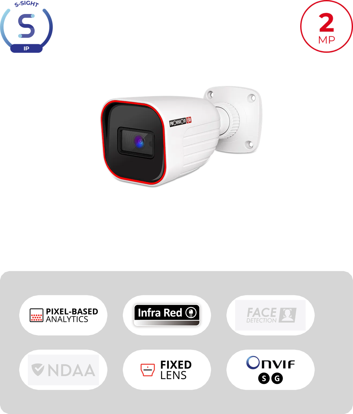 PROVISION - Tubular IP S-SIGHT 2MP IR20m 2.8mm - Imagen 2