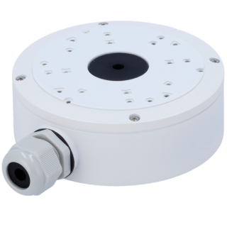 SAFIRE - Caja de conexiones Safire Smart Para cámaras domo. Apto para uso exterior IP66. Instalación en techo o pared. Diámetro de la base 117.9 mm.Pasador de cables.46.5 (Al) x 117.9 (Ø) mm