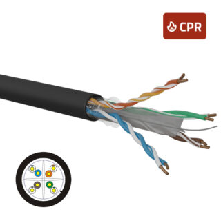 OPENETICS - Cable Cat. 6 U/UTP rígido para exterior PE Fca, en caja de 305m AWG 24 color negro