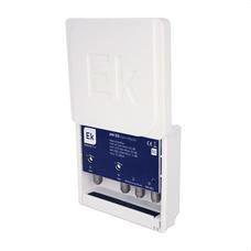 EKSELANS BY ITS - Amplificador de mástil con 3 entradas: VHF (47-230MHz) / UHF (470-694MHz) / SAT (950-2200MHz). G: 20dB (VHF) / 30dB (UHF) / -2dB (SAT), nivel de salida (DIN 45004B): 112dB?V
