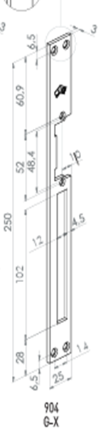 JIS - FRONTAL LARGO 904 INOX. /