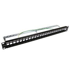 OPENETICS - Panel vacío 19" 1 U 24 puertos UTP / STP slim con etiquetero