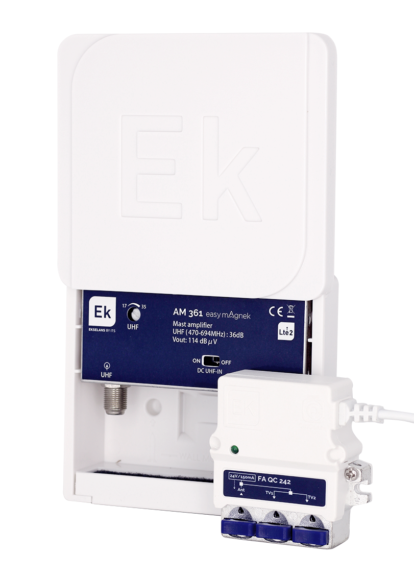 EKSELANS BY ITS - Kit amplificador mástil 1 IN UHF 36/112.24V EASYMAGNEK + F.A - Imagen 2