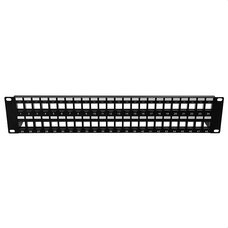 KEYNET SYSTEMS - Panel de parcheo 19" 2U vacío UTP 48p bastidor posterior y soporte etiqueta