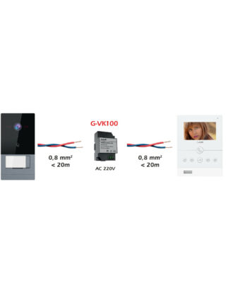 GALAK - VIDEOKIT 2 HILOS GALAK 1 VIV., PLACA DE SUPERFICIE, MONITOR 4,3" G-VM15