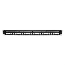 KEYNET SYSTEMS - Panel de parcheo 19" vacío para UTP/FTP 24 puertos 1U bastidor etiqueta