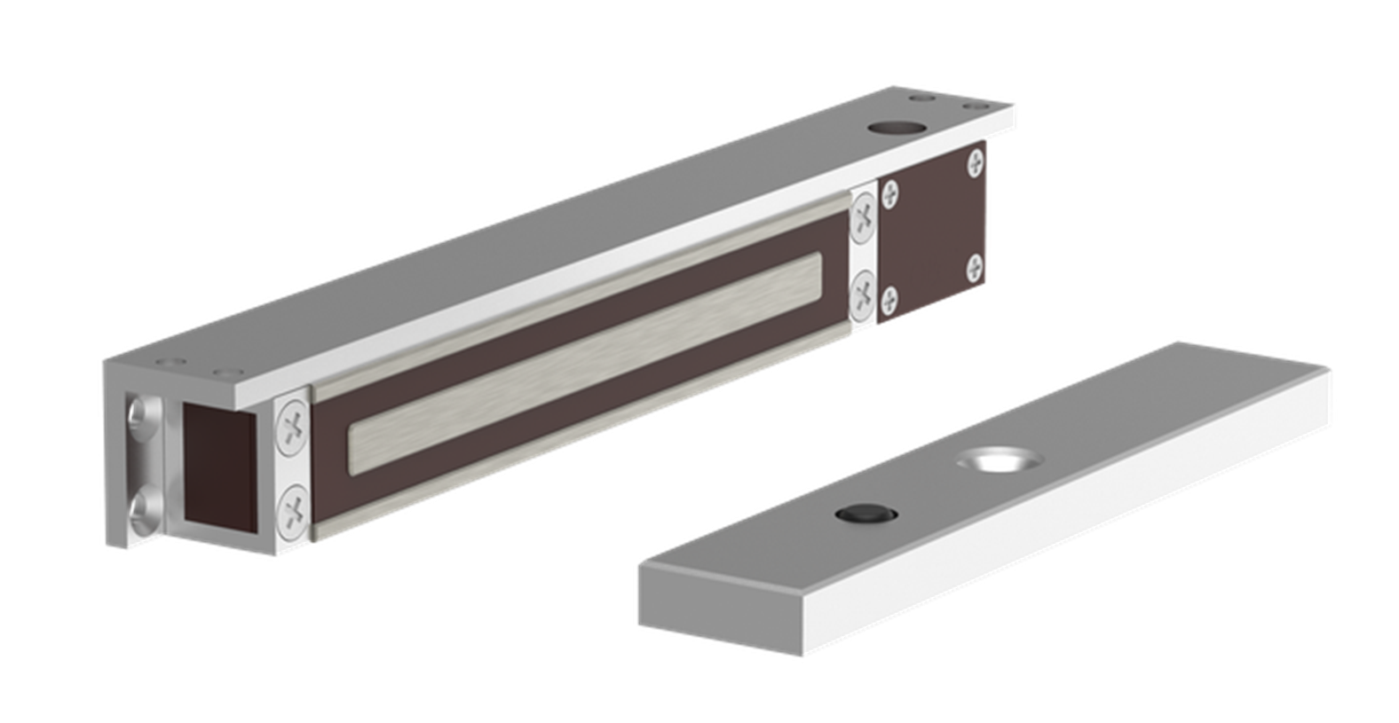 O&C - ME300SW1 (ME410)Serie M Cerradura electromagnética de sobreponer 2800N 12V/24V DC con estado de puerta