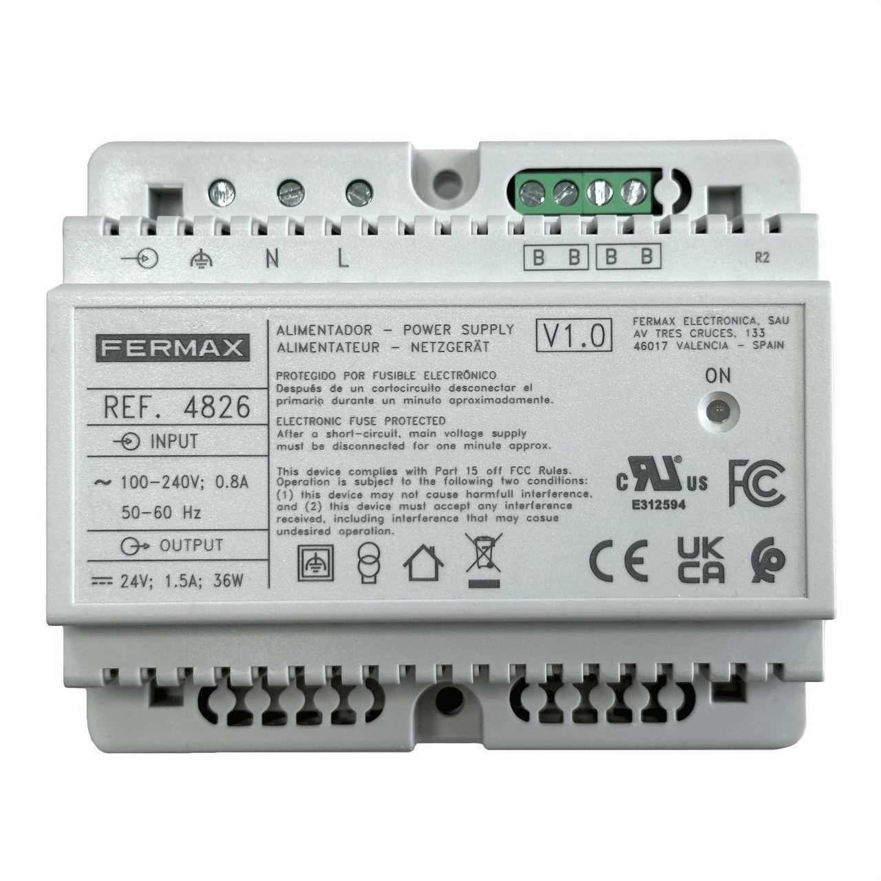 FERMAX - Alimentador + filtro DIN6 24VDC 1,5A - Imagen 4