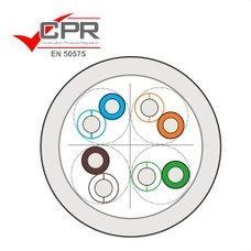 OPENETICS - Cable Cat. 6 U/UTP rígido LSZH Dca s2, d2, a1 en bobinas de 1.000m color blanco (precio por metro)