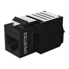 OPENETICS - Conector RJ45 Cat. 6A UTP hembra 180º tool-less negro