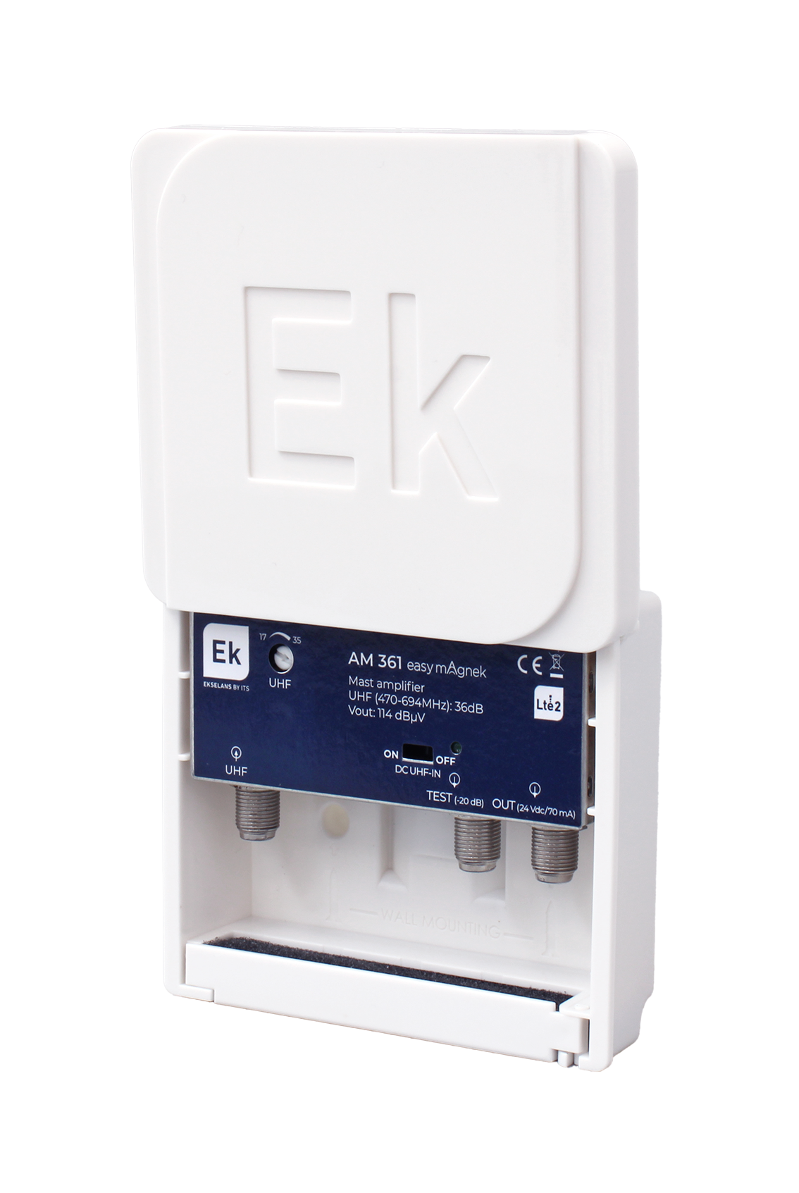 EKSELANS BY ITS - Amplificador mástil 1 IN UHF 36/112.24V AM 361 EASY MAGNEK - Imagen 2