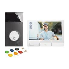BTICINO - Kit 2 hilos Classe 300X New acabado light y placa exterior Linea 3000 en negro