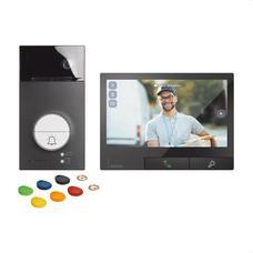 BTICINO - Kit 2 hilos Classe 300X New acabado dark y placa exterior Linea 3000 en negro