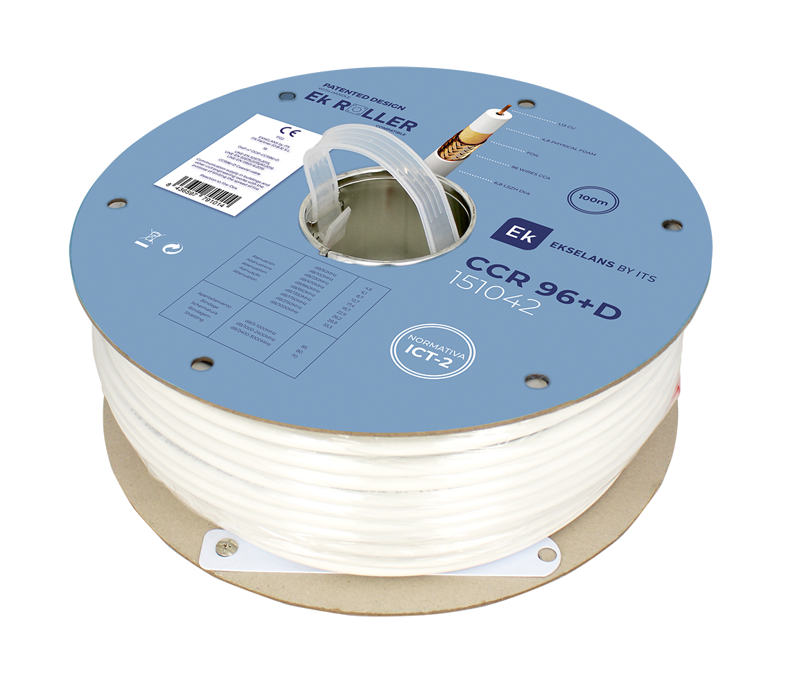 EKSELANS BY ITS - Cable coaxial de 6,8mm conductor Cu 1,13mm 96 hilos Malla Cu PVC CPR Dca 100m - Imagen 3
