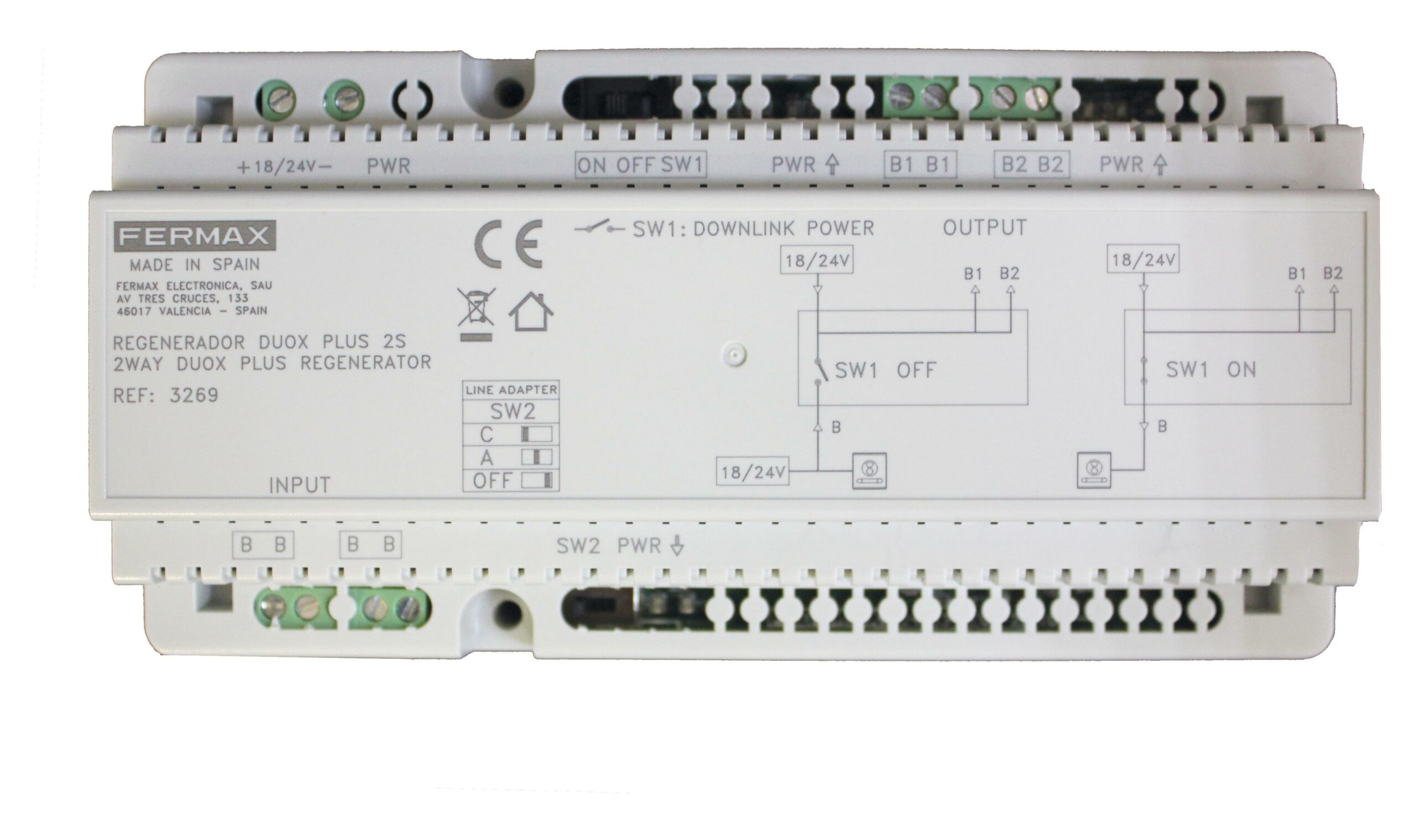 FERMAX - Regenerador DUOX PLUS 2 salidas. dispositivo intermedio de una instalación DUOX - Imagen 2